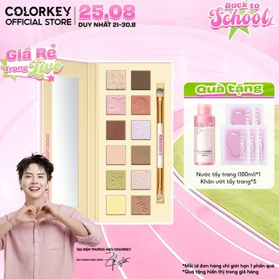 [COLORKEY X POKKY MAO] Bảng Phấn Mắt 12 Màu Đa Năng, Kèm Cọ Tiện Lợi 17.7g