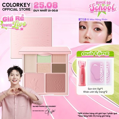 Bảng Phấn Trang Điểm Colorkey 7 Màu, Đa Năng, Phấn Mịn Dễ Tán, Nhỏ Gọn, Phù Hợp Makeup Hàng Ngày