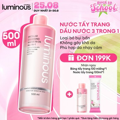 [MUA FULLSIZE TẶNG MINISIZE] Nước Tẩy Trang Colorkey Luminous Làm Sạch Sâu Cho Da Nhạy Cảm 500ml