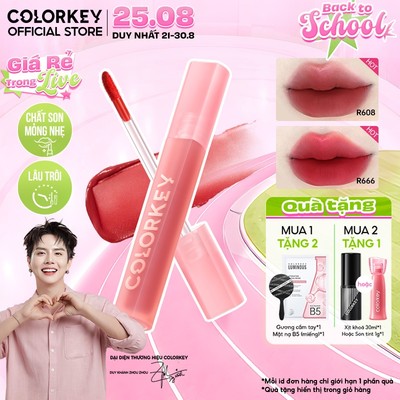 Son Kem Nhung Lì COLORKEY Velvet, Bền Màu Dễ Tán, Nhẹ Môi 2.5g