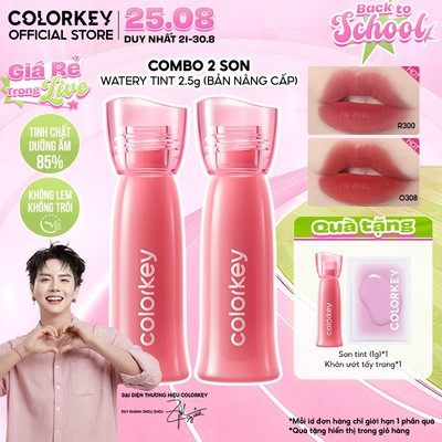 COMBO - Son COLORKEY Watery Tint Phiên Bản Mới, Bền Màu Lâu Trôi, Không Dính Cốc 2.5g