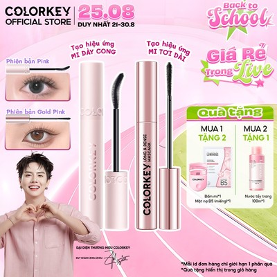 Mascara COLORKEY Chuốt Mi Dài Tơi Tự Nhiên, Cong Mi, Kháng Nước Lâu Trôi 24H