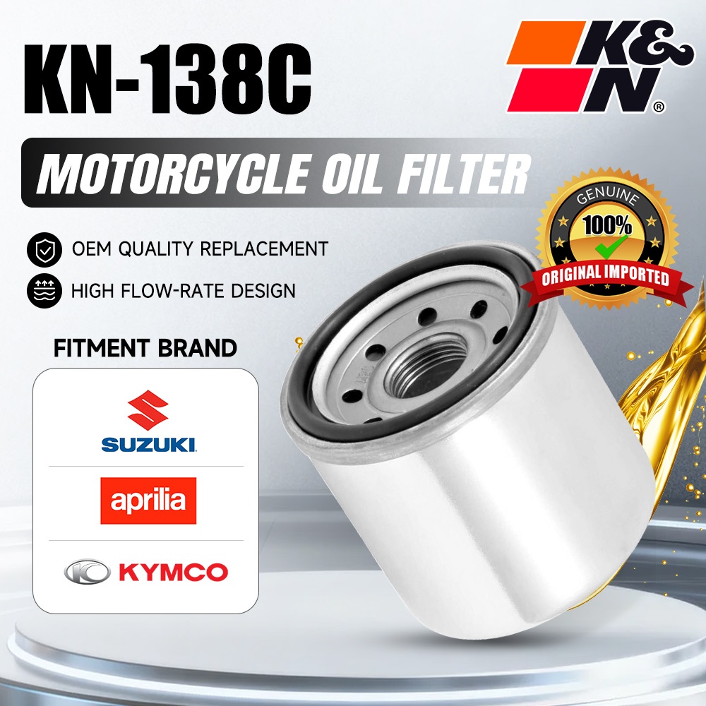 Bộ lọc dầu xe máy K & N KN-138C cho Suzuki GSX / Aprilia Tuono V4 / RSV4