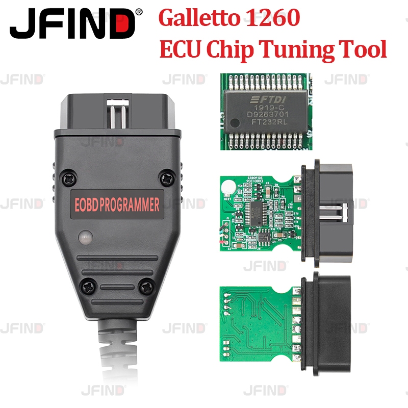 Công cụ điều chỉnh chip Galletto 1260 ECU FTDI Chip EOBD / Cáp quét Flasher ECU cho Audi VW Skoda
