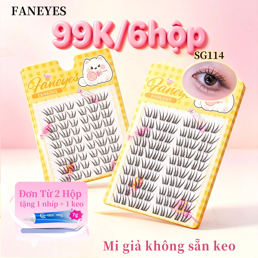 Mi giả không sẵn keo Mi giả ghép giả da dài mảnh tự nhiên làm to mắt tự nhiên và bền vững vật thần cần thiết cho đi làm và chụp ảnh