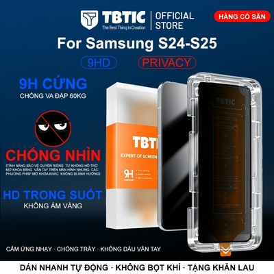 Kính Cường Lực TBTIC Cho Samsung S26US 26Plus S26 S25 S24 Ultra Plus Bảo Vệ Màn Hình Riêng Tư HD Dễ Dàng Lắp Đặt Bảo Vệ Toàn Diện Tự Động Căn Chỉnh