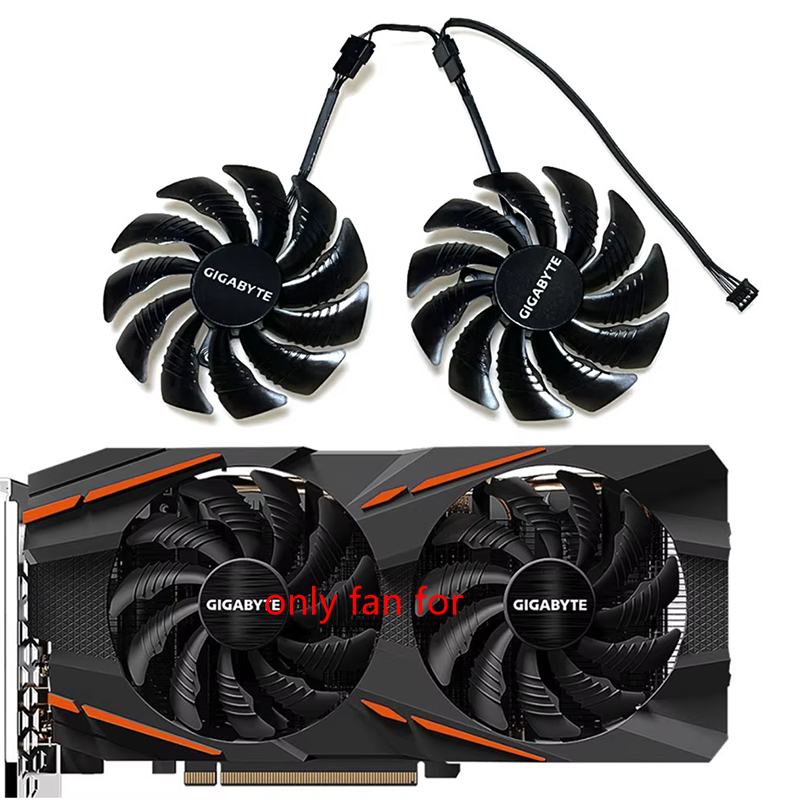 T129215Quạt GPU SU 88MM RX 580 Cho gigabyte RX 590 、 580 、 570 、 480 、 470 、 GTX 1070 、 1060 、 1050 
