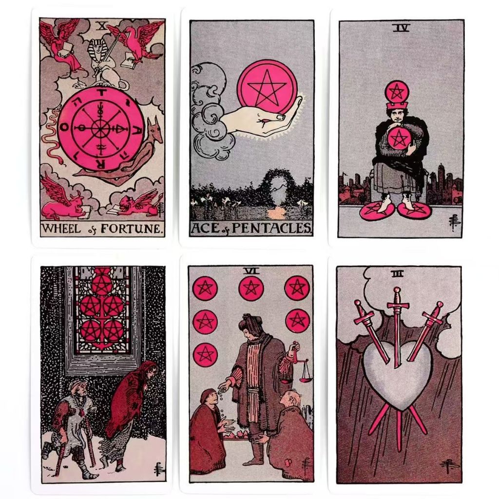 Pastel Body Tarot Người Mới Bắt Đầu Weite Thẻ Hồng Cô Gái Series Board Thẻ Trò Chơi Bảng Tiếng Anh T