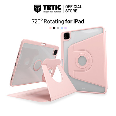 Ốp lưng iPad Tbtic 720° ốp lưng iPad có thể tháo rời, có nam châm, phù hợp với Air8 2026, Air7 M3 2025, Air6 M2 Pro 11 inch, M4 2024, Air5, Air4 10.9, A16 11th, 10th, 9th, 8th, 7th 10.2, Mini7, Mini6, kèm ngăn đựng bút Apple Pencil