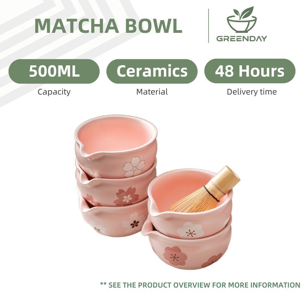 GREENDAY Bát đánh Matcha Gốm Hồng, Chawan Nhật Bản, Bộ Trà Matcha Cho Những Người Yêu Matcha