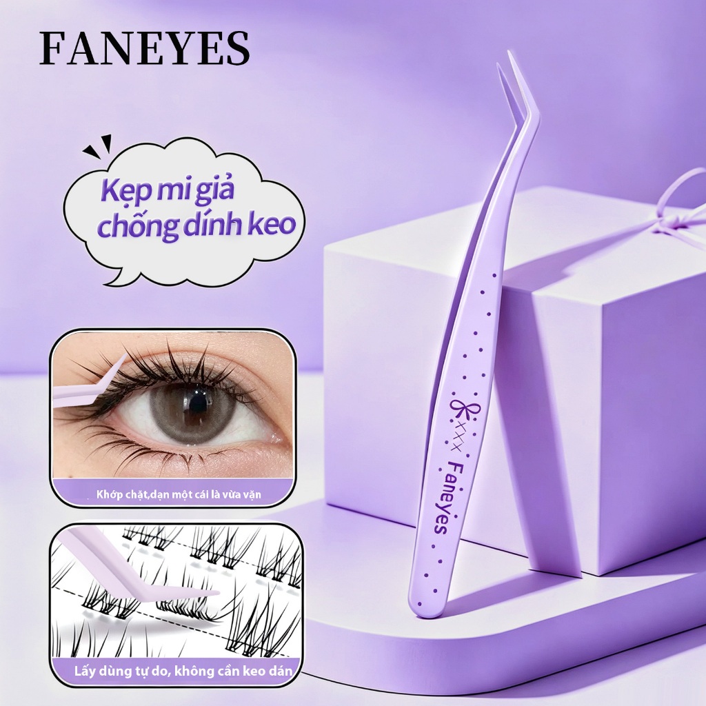 FANEYES Nhíp dán mi giả Ghép chéo Lông mi giả Máy uốn mi giả Hỗ trợ lông mi bằng thép không gỉ Cắt t