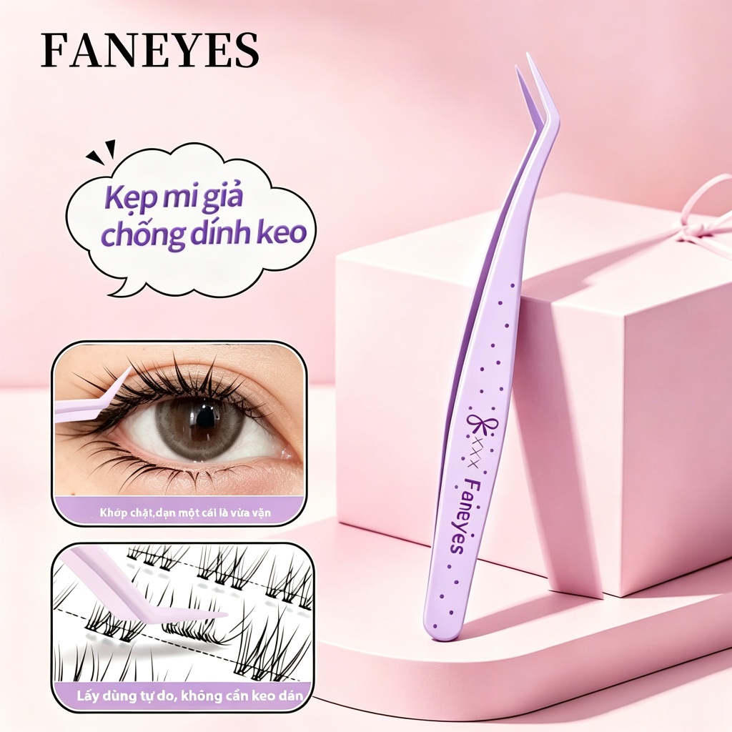 Nhíp kẹp mi giả nhíp kẹp mi không keo độ chính xác cao chống dính vật liệu thép không gỉ kẹp chính xác cảm giác cầm chuyên nghiệp loại bỏ nỗi lo keo dính phúc âm cho người mới bắt đầu và người lười