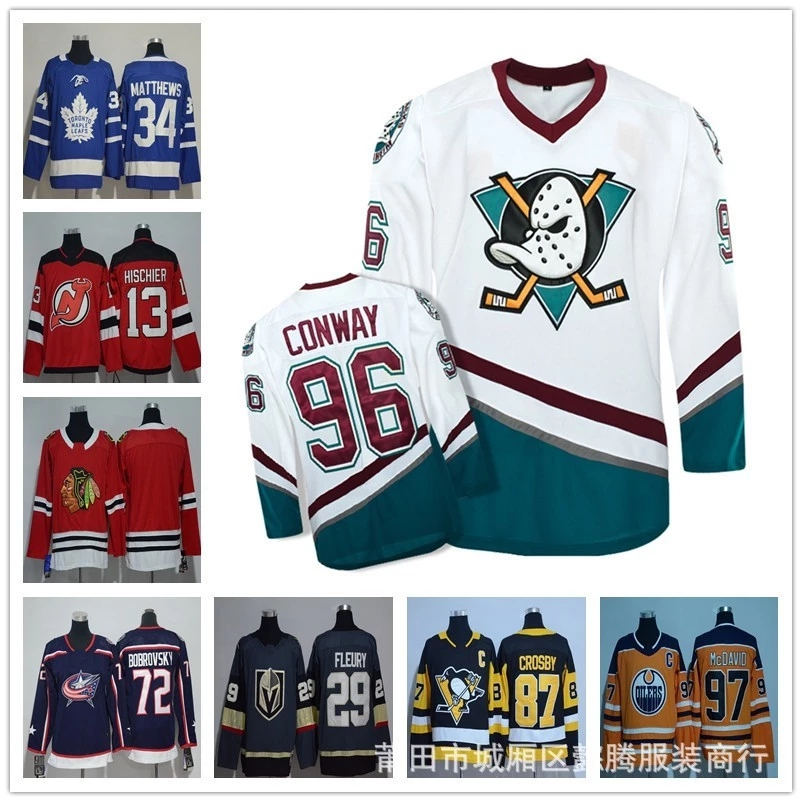 NHL Vịt Khúc Côn Cầu Jersey Lá Phong Đội Chim Cánh Cụt Khúc Côn Cầu Jersey Ấn Độ Phiên Bản Phim Khúc