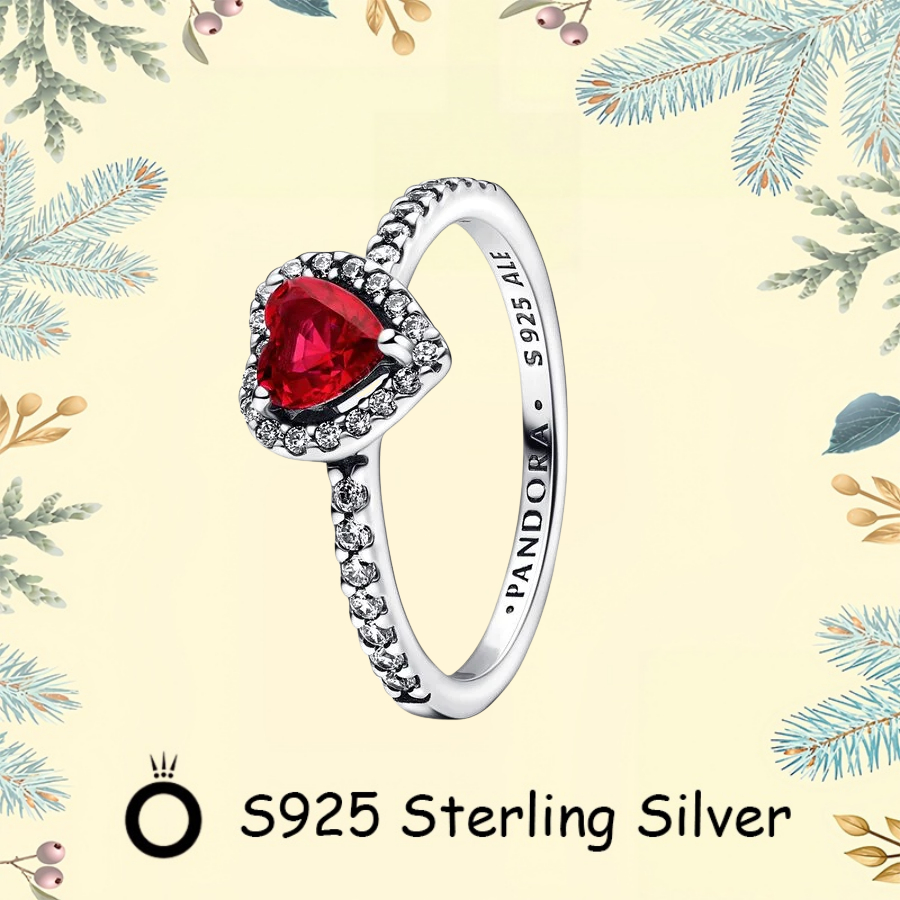 Pandora Quà Tặng Ngày Lễ Tình Nhân S925 Bạc Tối Giản DIY Cặp Đôi Trang Sức Chính Hãng Cho Nữ Nhẫn Tr