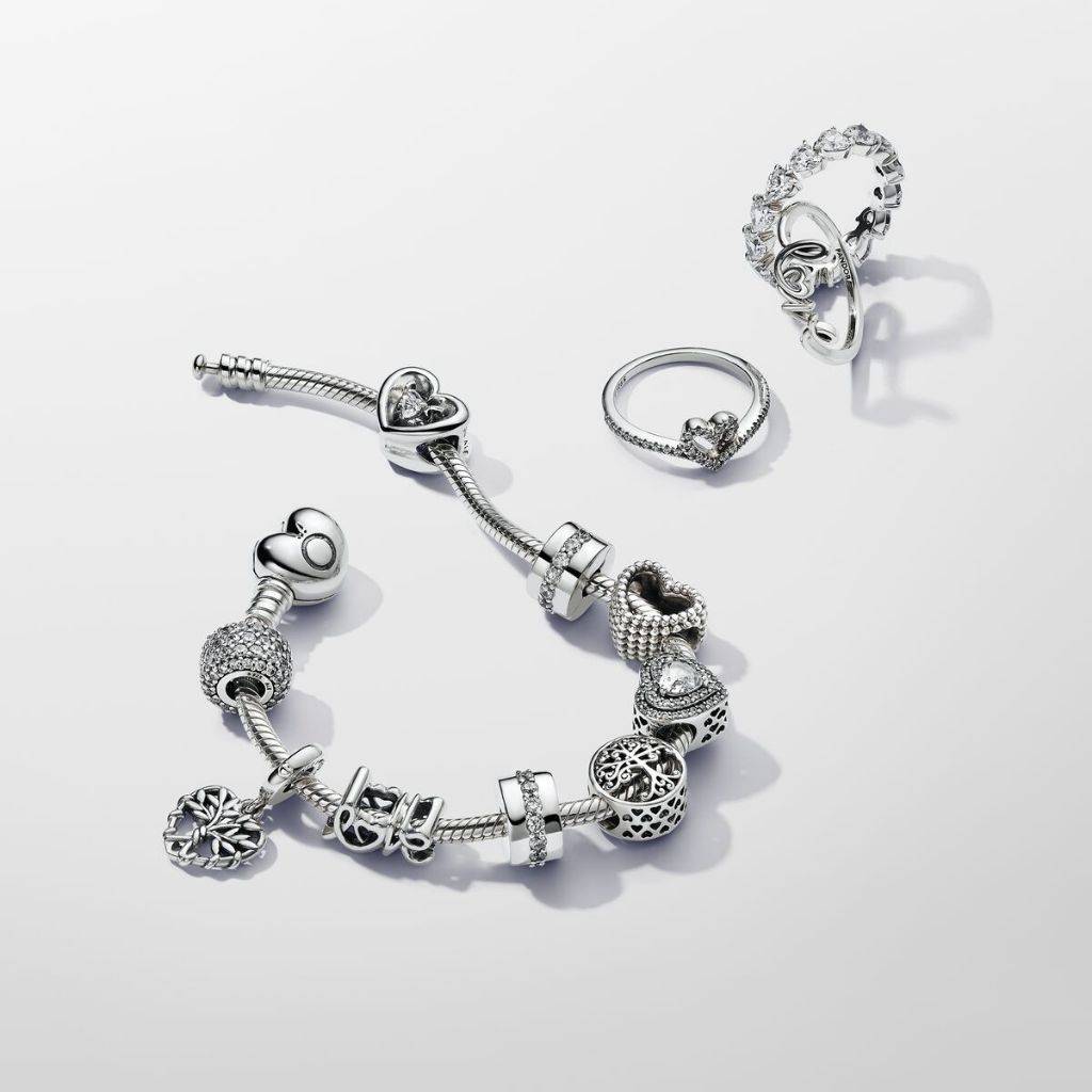 Pandora Quà Tặng Ngày Lễ Tình Nhân S925 Bạc Tối Giản DIY Cặp Đôi Trang Sức Chính Hãng Cho Nữ 590719 