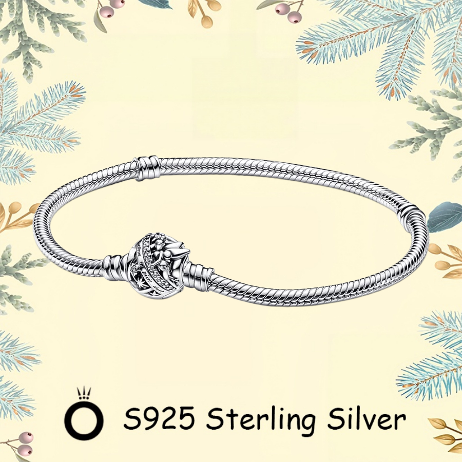 Pandora Quà Tặng Ngày Lễ Tình Nhân S925 Bạc Tối Giản DIY Cặp Đôi Trang Sức Chính Hãng Cho Nữ Disney 