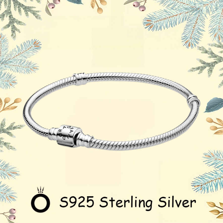 Pandora Quà Tặng Ngày Lễ Tình Nhân S925 Bạc Tối Giản DIY Cặp Đôi Trang Sức Chính Hãng Cho Nữ Khoảnh 