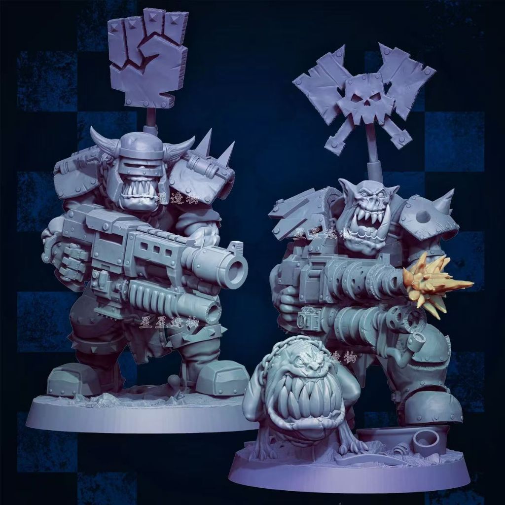 Beast-People Heavy-Gun-Cannon Small-Child War-Hammer-Phantom 3d In Mô Hình Trắng Cờ Vua Mảnh Bảng Tr