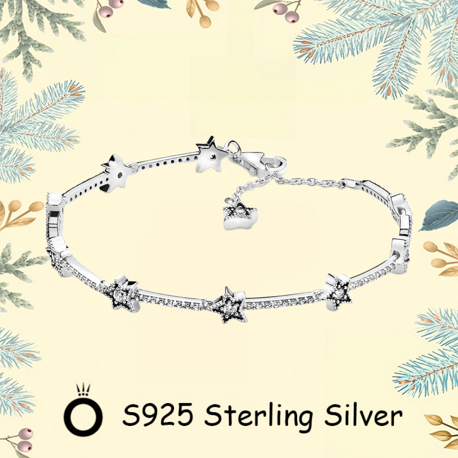 Pandora Quà Tặng Ngày Lễ Tình Nhân S925 Bạc Tối Giản DIY Cặp Đôi Trang Sức Chính Hãng Cho Nữ Bầu Trờ