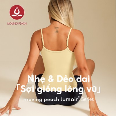 MOVING PEACH Áo thể thao nữ Slim Fit Dây đeo có thể điều chỉnh Yoga Top Áo ngực cố định Cốc tập thể dục Pilates Khiêu vũ hàng ngày BVG (lumair)