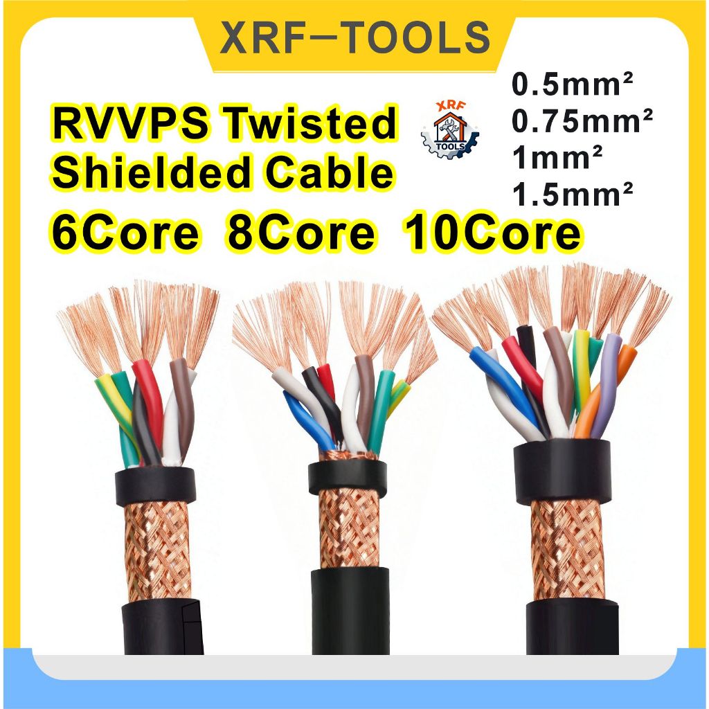RVVPS Xoắn Cặp Bảo Vệ Cáp 0.5 Vuông 0.75 Vuông 1 Vuông 1.5 Vuông Xoắn Cặp Bảo Vệ Cáp 6Core 8Core 10C