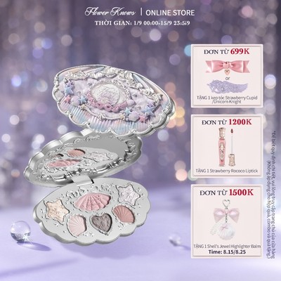Phấn Mắt Flower Knows Shell 's Jewel Collection Bảng trang điểm 6 màu 6.5g