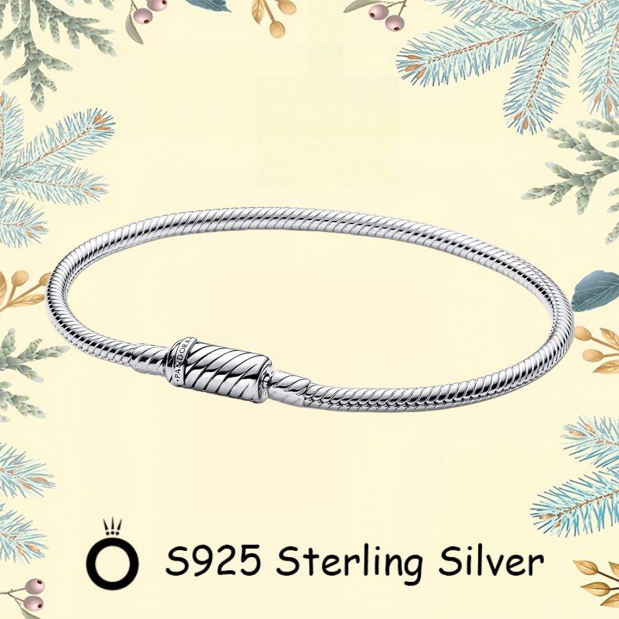 Pandora Quà Tặng Ngày Lễ Tình Nhân S925 Bạc Tối Giản DIY Cặp Đôi Trang Sức Chính Hãng Cho Nữ Trượt T