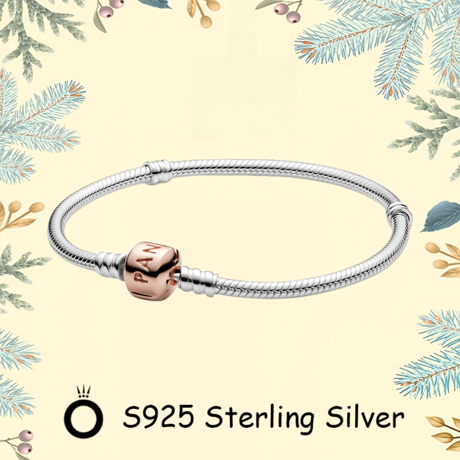 Pandora Quà Tặng Ngày Lễ Tình Nhân S925 Bạc Tối Giản DIY Cặp Đôi Trang Sức Chính Hãng Cho Nữ BÁN CUỐ