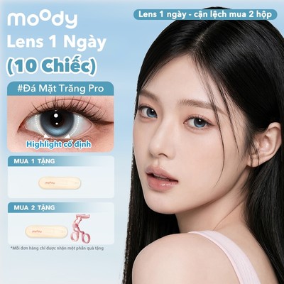 Set 10 chiếc kính áp tròng moody, lens 1 ngày highlight cố định Khóa trục, giãn tròng 14.2 - 14.5mm