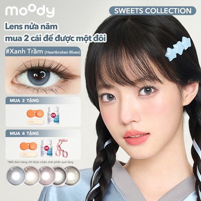[lens moody 6 tháng mẫu đa dạng – 01 chiếc] Kính áp tròng moody 6 tháng, phong cách ngọt ngào trong trẻo, độ cận 0-7, giãn tròng 14.0 - 14.5mm