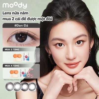 [lens moody 6 tháng  - 01 chiếc] Kính áp tròng 6 tháng moody màu Khai giảng, đeo hằng ngày, có độ cận 0-7, độ giãn tròng 14.0 – 14.5mm