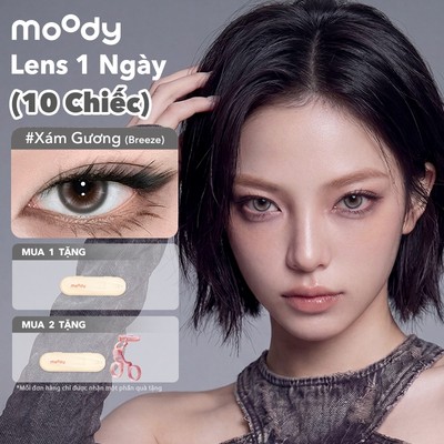 Set 10 chiếc kính áp tròng moody, giãn tròng 14.2 - 14.5mm, màu Xanh Mộc phong cách cool girl tone Tây, có độ cận (0-7)