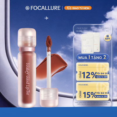 FOCALLURE Watery Velvet Tint, có kết cấu mịn màng, nhẹ nhàng, mang lại lợi ích dưỡng ẩm và cung cấp màu sắc lâu trôi.