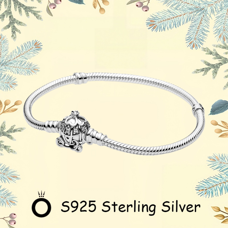 Pandora Quà Tặng Ngày Lễ Tình Nhân S925 Bạc Tối Giản DIY Cặp Đôi Trang Sức Chính Hãng Cho Nữ Disney 