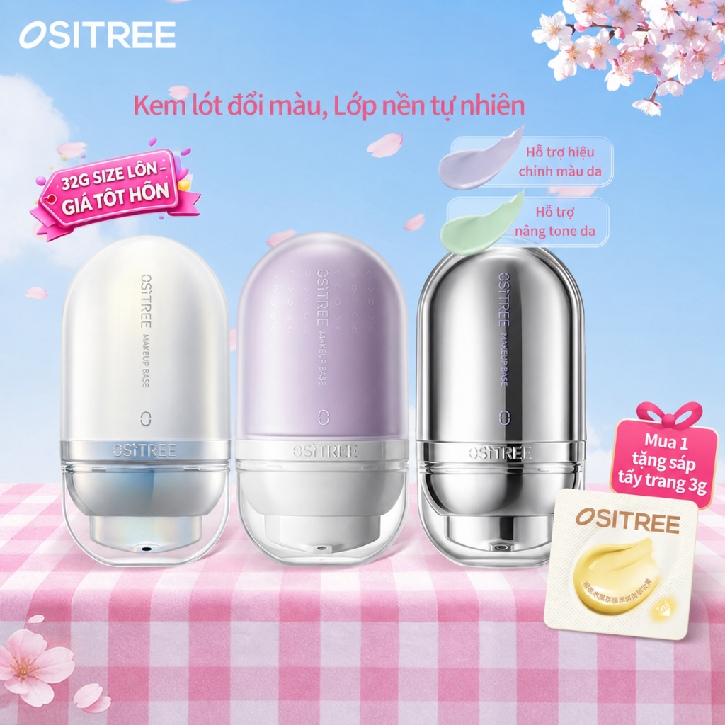 [LIVE]Kem Lót OSITREE 32g - Dưỡng Ẩm, Tone Up Sáng Da, Che Khuyết Điểm, Làm Mịn Lỗ Chân Lông
