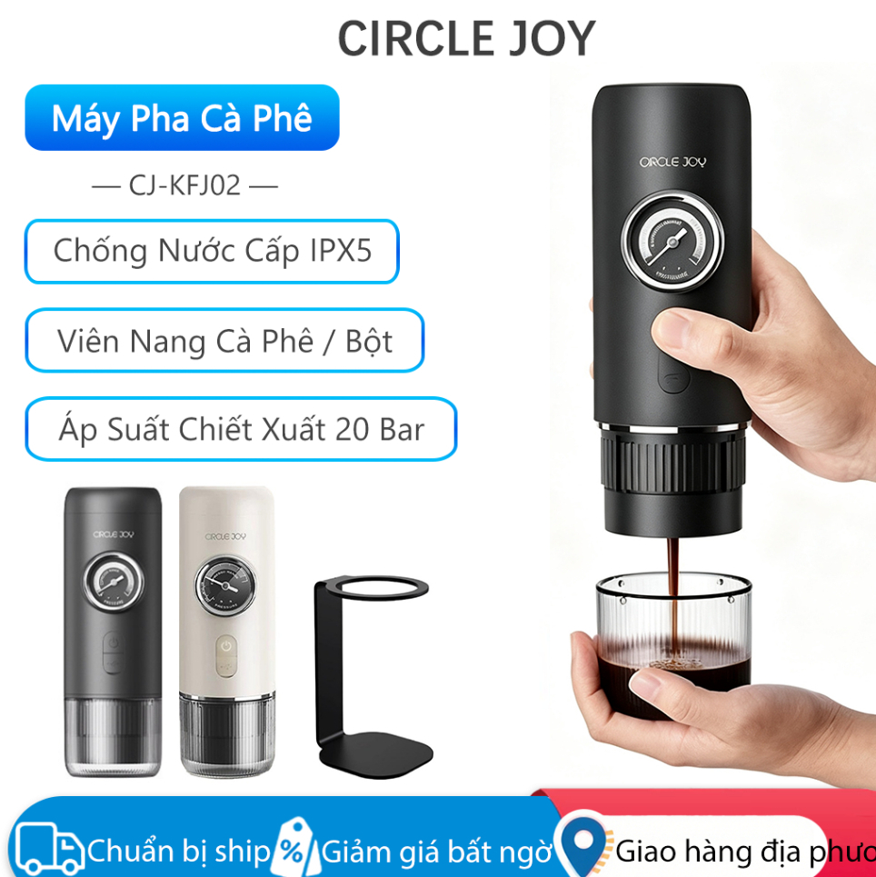 Máy pha cà phê cầm tay Circle Joy Máy pha cà phê Expresso lạnh 2 trong 1 nóng để cắm trại du lịch