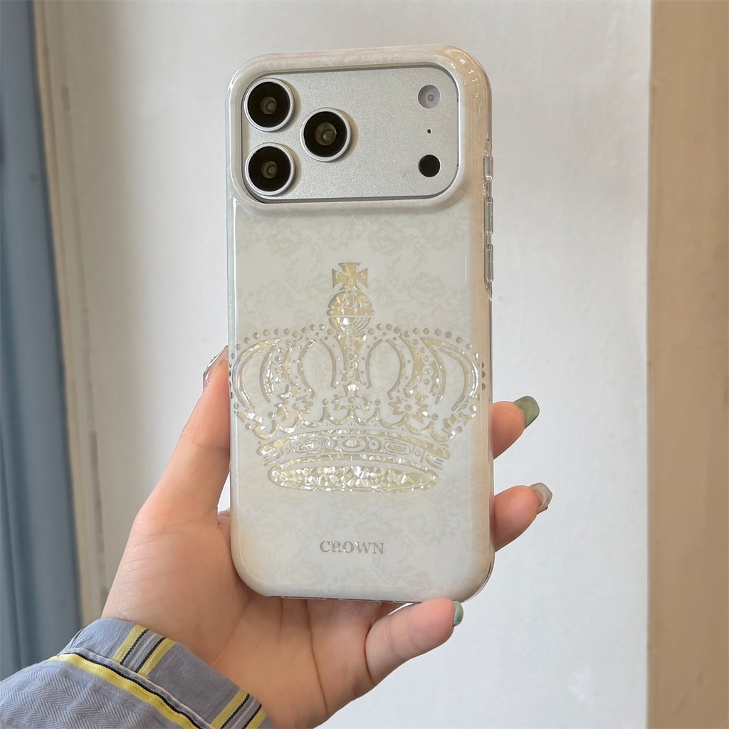 Ốp điện thoại iphone 17 Pro Max 16 Pro Max 15 Pro Max Laser Diamond Crown