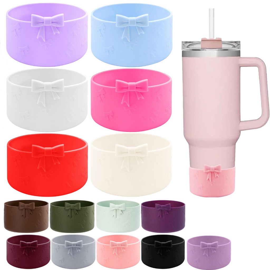 Nơ Silicone Boot Cho Stanley Tumbler 20 / 30 / 40oz, Nắp Tay Dưới Chống Trơn Trượt Cho Chai Nước Owa