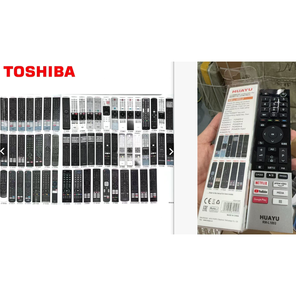 Điều khiển từ xa TV Toshiba huayu RM-L1893 có thể được sử dụng với tất cả các mẫu phổ thông RM-L1893
