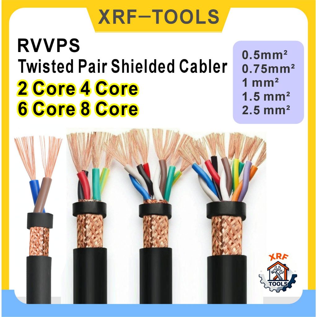 RVVPS Cáp xoắn được bảo vệ Cáp được bảo vệ 2Core 4Core 6Core 8Core Cáp âm thanh RS485 Cáp điều khiển