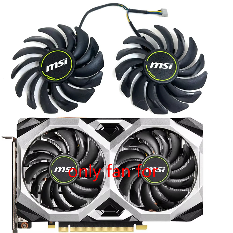 2 Cái / bộ PLD09210B12HH GTX 1660 SUPER VENTUS XS OC GPU QUẠT CHO MSI GTX 1660 、 1660 SUPER 、 1660 T