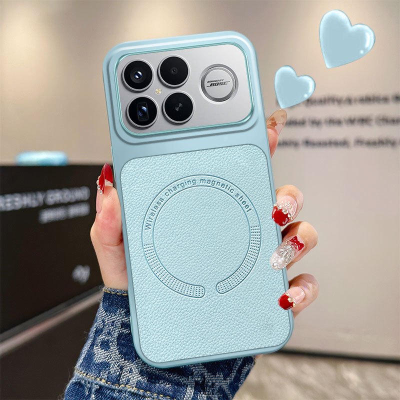 Ốp điện thoại từ tính da thuần chay Vỏ chống sốc thân thiện với da chống rơi cho POCO X8PRO MAX X8PR