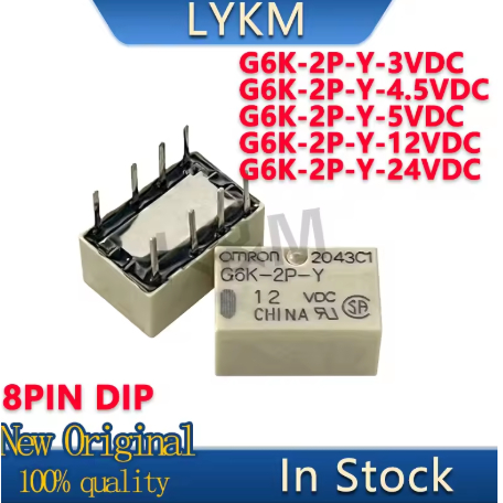 5 / Cái Mới Chính Hãng G6K-2P-Y-3VDC 3V G6K-2P-Y-4.5VDC 4.5V G6K-2P-Y-5VDC 5V G6K-2P-Y-12VDC 12V G6K