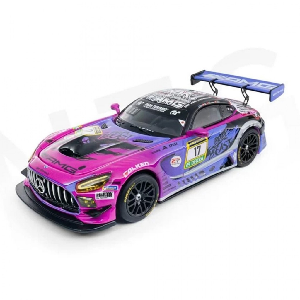 Tác phẩm KILO 114600004 1 / 64 Mercedes-AMG GT GT3 Purple Beast 2025 Xe mô hình tỷ lệ Diecast