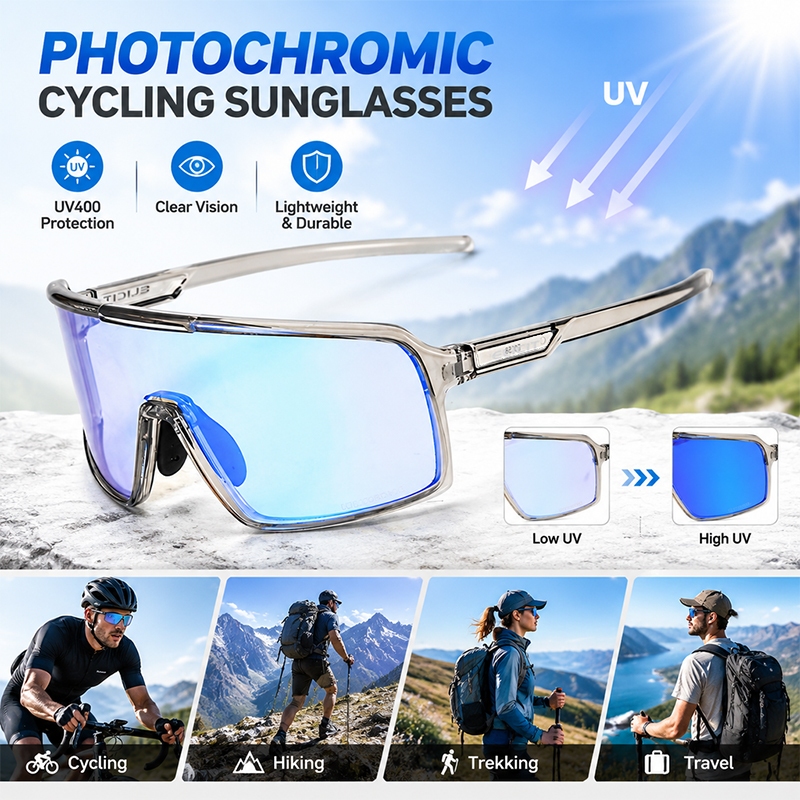 ELICIT Photochromic Kính Đi Xe Đạp Ngoài Trời Kính Mát Đi Xe Đạp Thể Thao Kính Mắt Nam Nữ MTB Xe Đạp