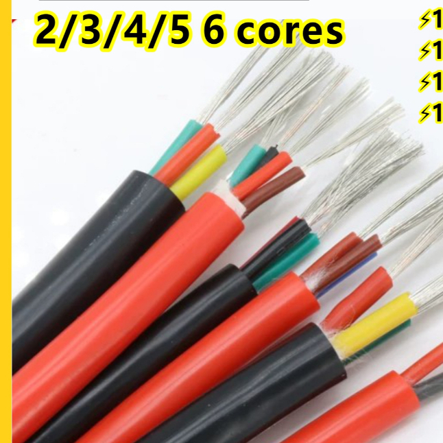 Cáp Đồng Mềm Silicon Mềm 2 3 4 5 6 Lõi Cáp Đồng Đa Lõi 20AWG 18AWG 17AWG Chịu Nhiệt 200 ° C Cáp Vỏ C