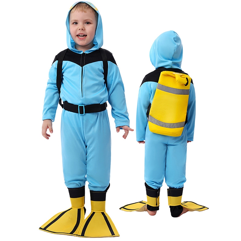 Trẻ Em Halloween Dưới Nước Diver Trang Phục Hóa Trang Biển Sâu Diver Vai Trò Chơi Trang Phục Lặn Xan