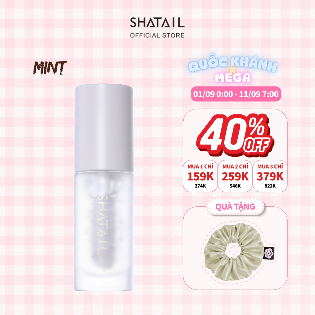 Lớp bóng dưỡng ẩm Dầu dưỡng/ Son bóng môi son moi Shatail (5 màu) Mã màu: Mint(4ml) Cosmetic Nữ lipg