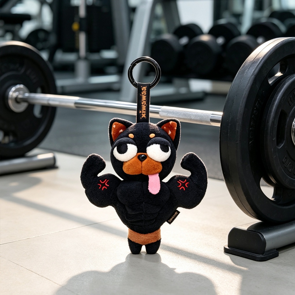 Móc khóa gấu bông, Chó cơ bắp, Chihuahua 6 múi, Phụ kiện balo, Quà tặng hài hước
