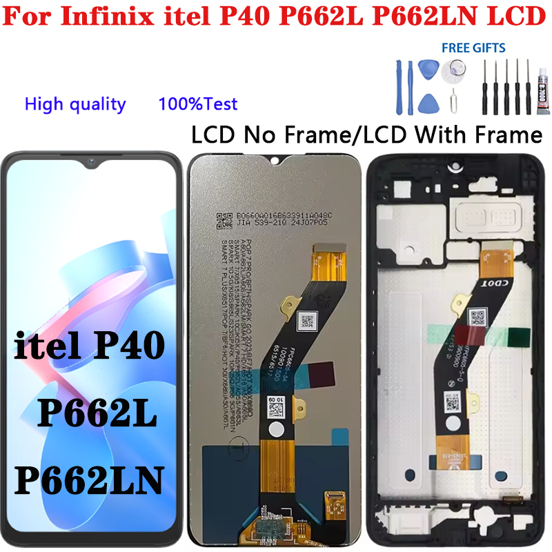 Dành Cho Infinix itel P40 P662L P662LN Màn Hình LCD Bộ Số Hóa Cảm Ứng Lắp Ráp Thay Thế Sửa Chữa